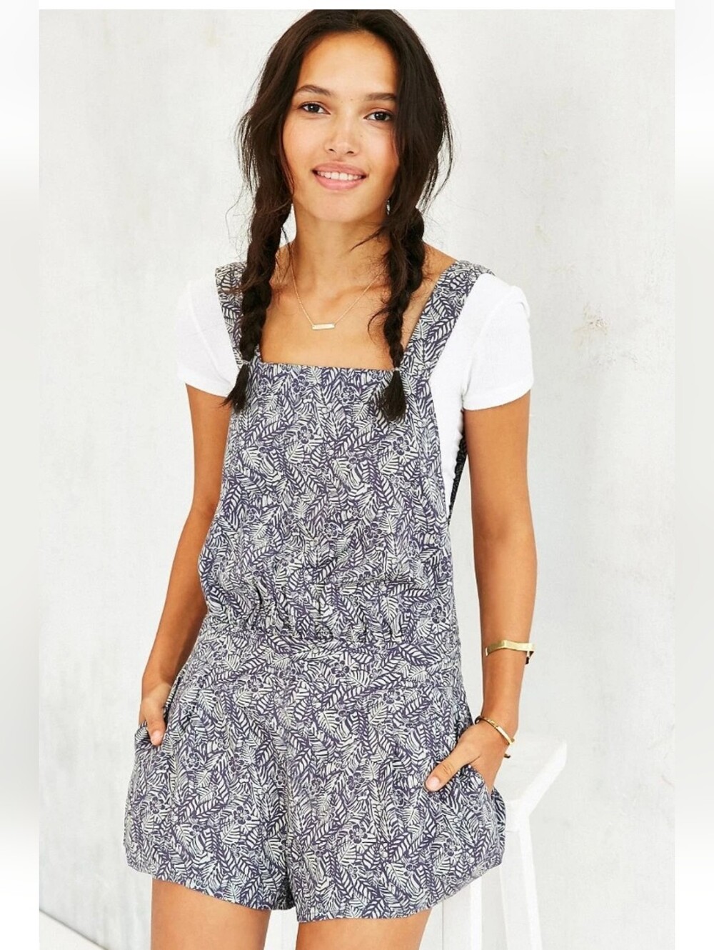 ALICE & UO Urban Outfitters Bamboo Romper Purple Gray 4